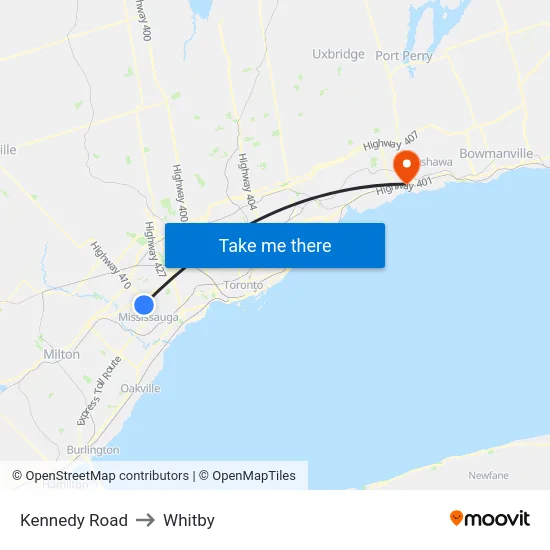 Kennedy Road to Whitby map