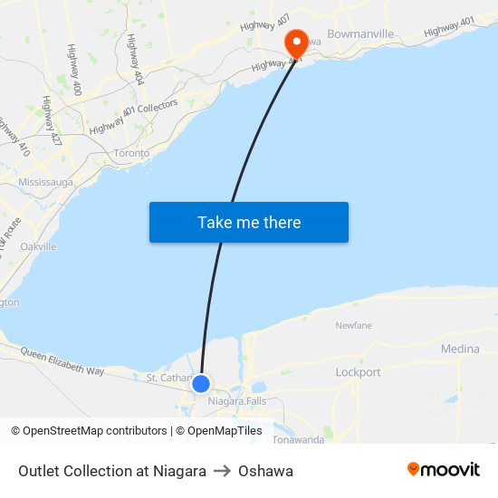 Outlet Collection at Niagara to Outlet Collection at Niagara map