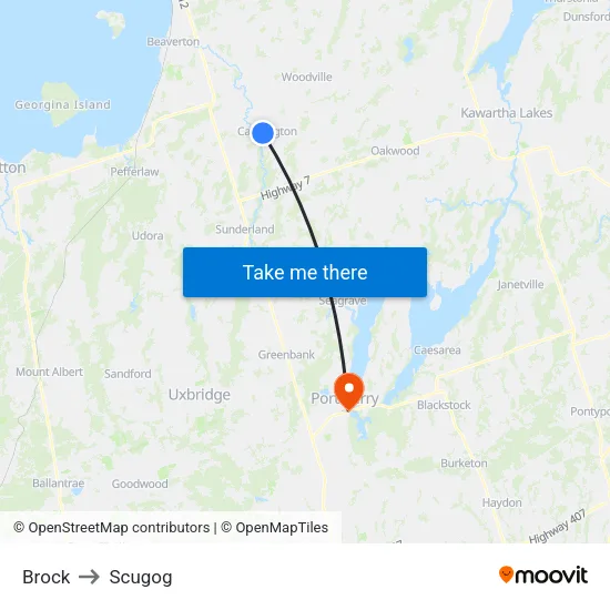Brock to Scugog map