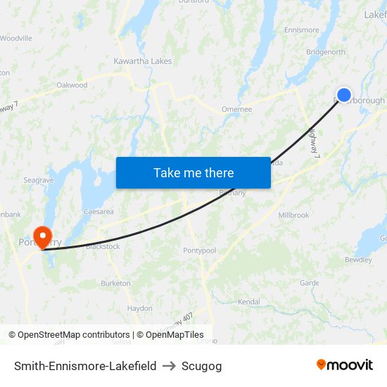 Smith-Ennismore-Lakefield to Scugog map