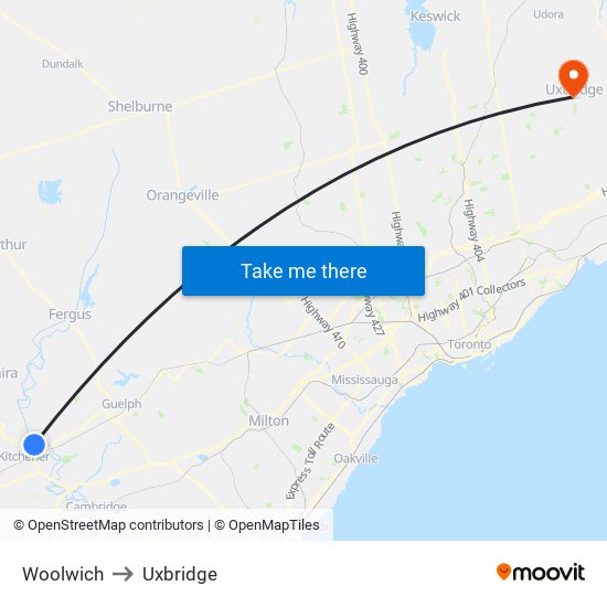 Woolwich to Uxbridge map