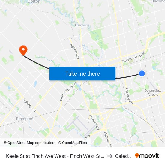 Keele St at Finch Ave West - Finch West Station to Caledon map