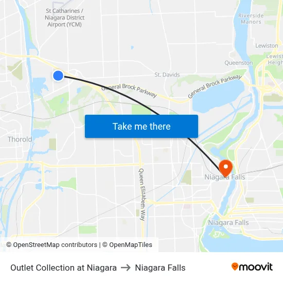 Outlet Collection at Niagara to Niagara Falls map