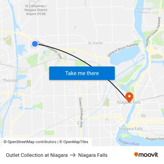 Outlet Collection at Niagara to Niagara Falls map