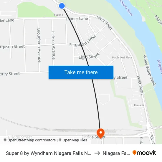 Super 8 by Wyndham Niagara Falls North to Niagara Falls map