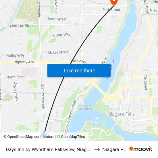Days Inn by Wyndham Fallsview, Niagara Falls to Niagara Falls map