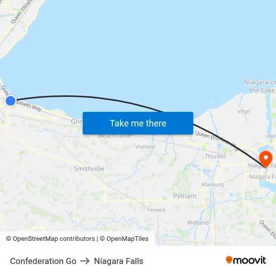Confederation Go to Niagara Falls map