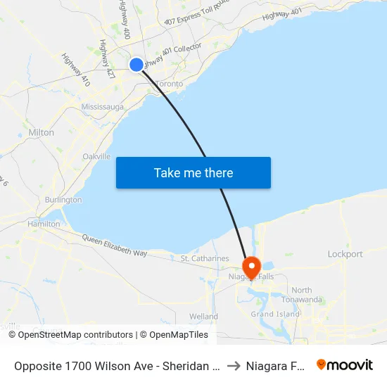 Opposite 1700 Wilson Ave - Sheridan Mall to Niagara Falls map