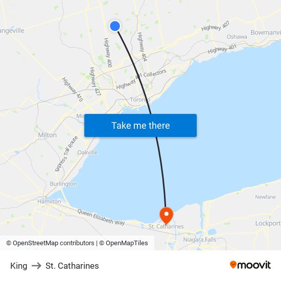 King to St. Catharines map
