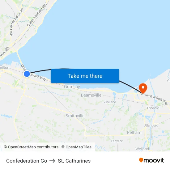 Confederation Go to St. Catharines map