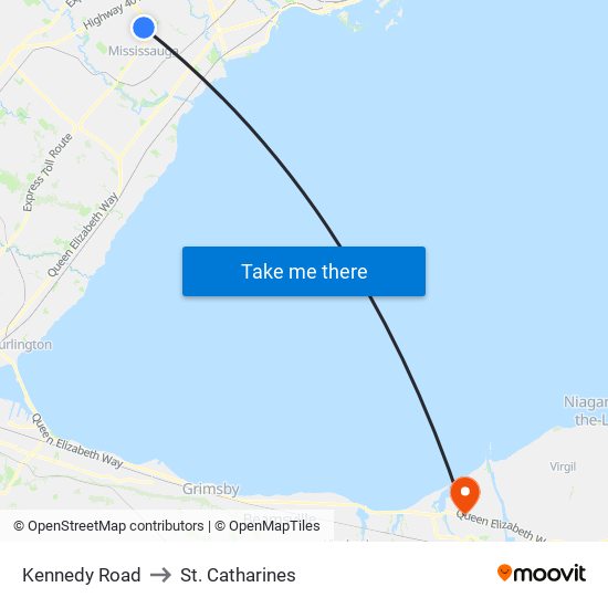 Kennedy Road to St. Catharines map