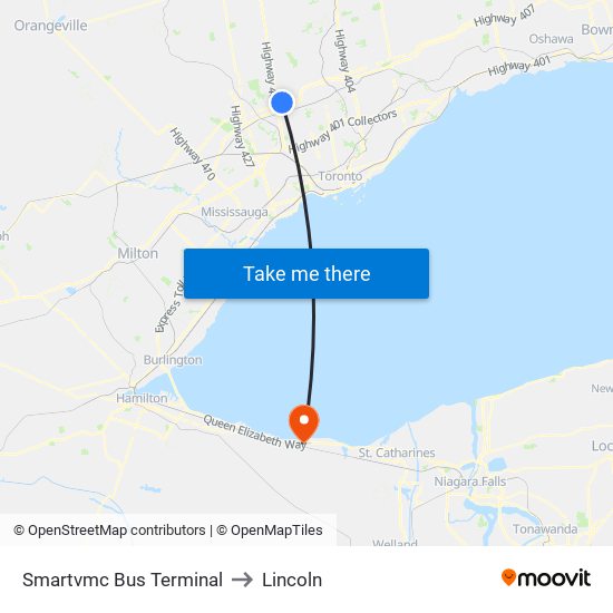 Smartvmc Bus Terminal to Lincoln map