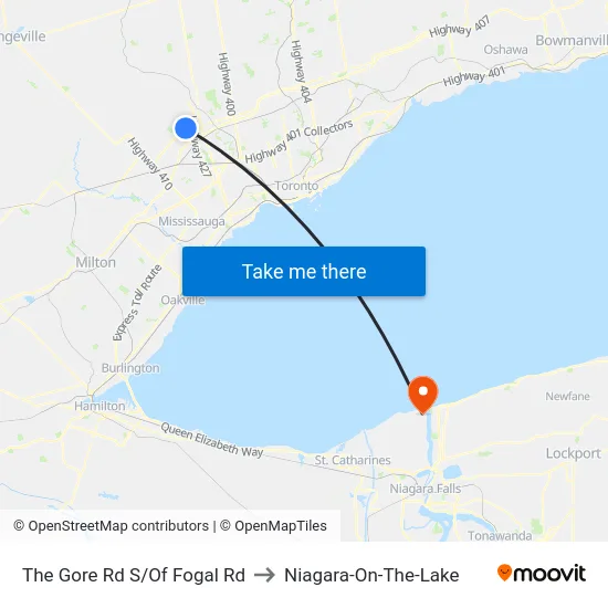 The Gore Rd S/Of Fogal Rd to Niagara-On-The-Lake map