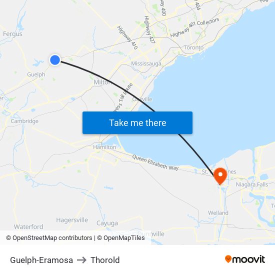 Guelph-Eramosa to Thorold map