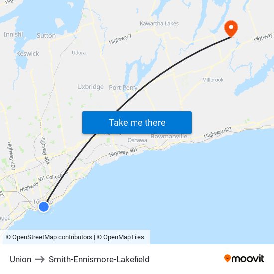 Union to Smith-Ennismore-Lakefield map