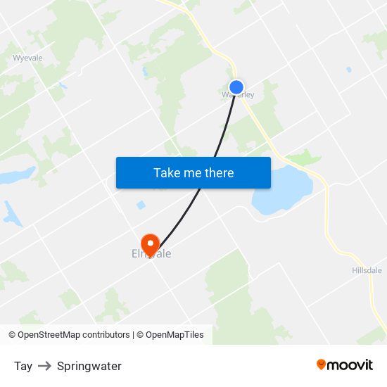 Tay to Springwater map