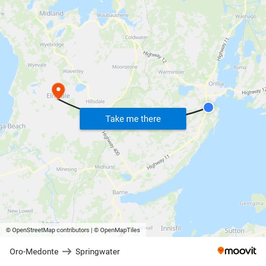 Oro-Medonte to Springwater map