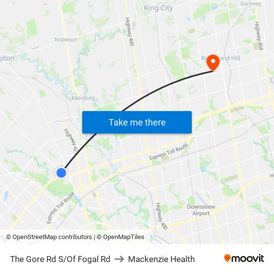 The Gore Rd S/Of Fogal Rd to Mackenzie Health map