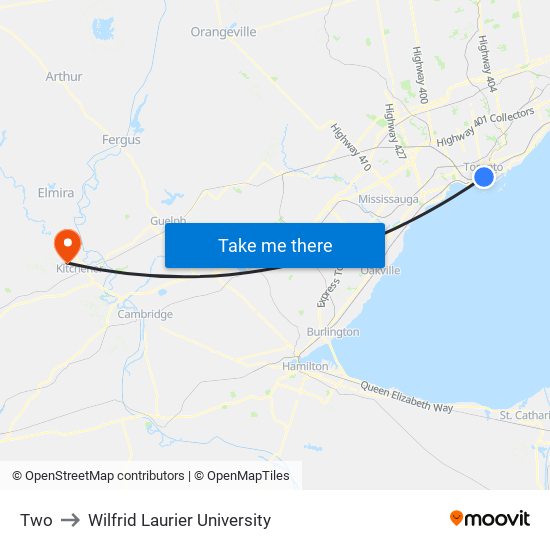 Two to Wilfrid Laurier University map