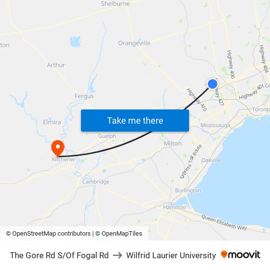 The Gore Rd S/Of Fogal Rd to Wilfrid Laurier University map