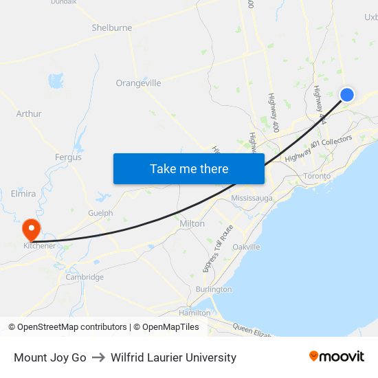 Mount Joy Go to Wilfrid Laurier University map