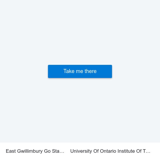 East Gwillimbury Go Station Rail to University Of Ontario Institute Of Technology map