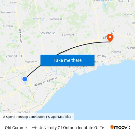 Old Cummer Go to University Of Ontario Institute Of Technology map