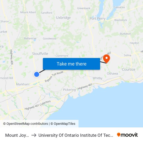 Mount Joy Go to University Of Ontario Institute Of Technology map