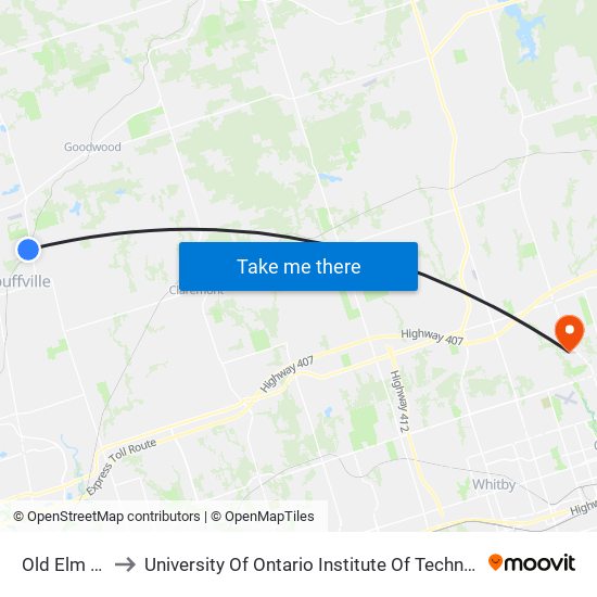 Old Elm Go to University Of Ontario Institute Of Technology map