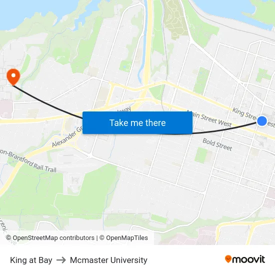 King at Bay to Mcmaster University map