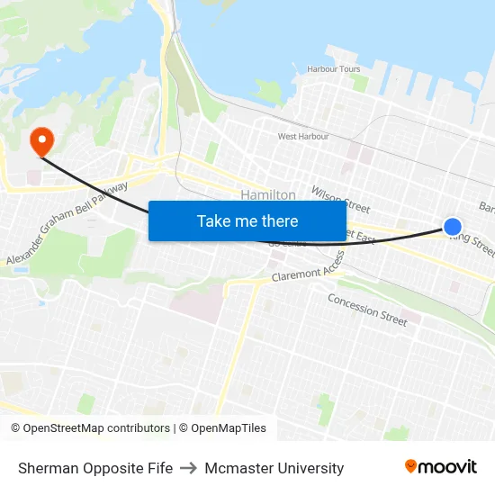 Sherman Opposite Fife to Mcmaster University map