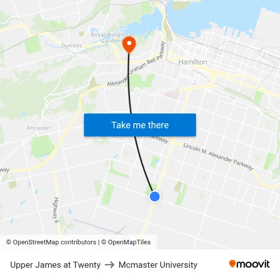 Upper James at Twenty to Mcmaster University map