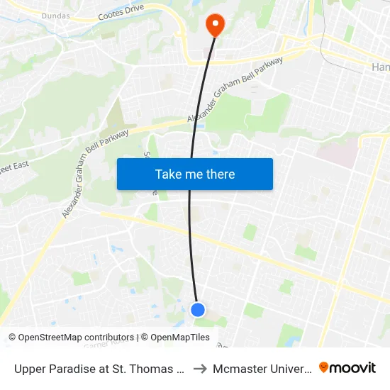 Upper Paradise at St. Thomas More to Mcmaster University map