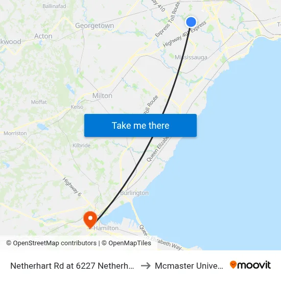 Netherhart Rd at 6227 Netherhart Rd to Mcmaster University map
