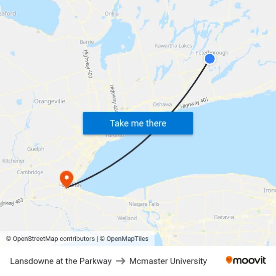 Lansdowne at the Parkway to Mcmaster University map