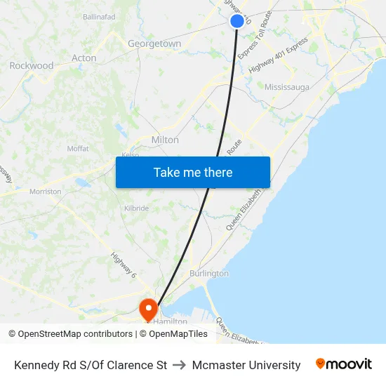 Kennedy Rd S/Of Clarence St to Mcmaster University map