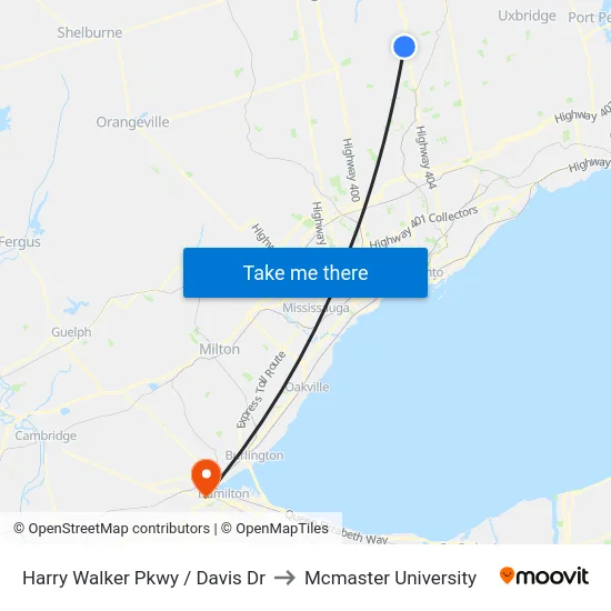 Harry Walker Pkwy / Davis Dr to Mcmaster University map