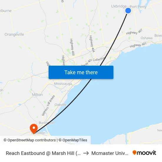 Reach Eastbound @ Marsh Hill (Epsom) to Mcmaster University map