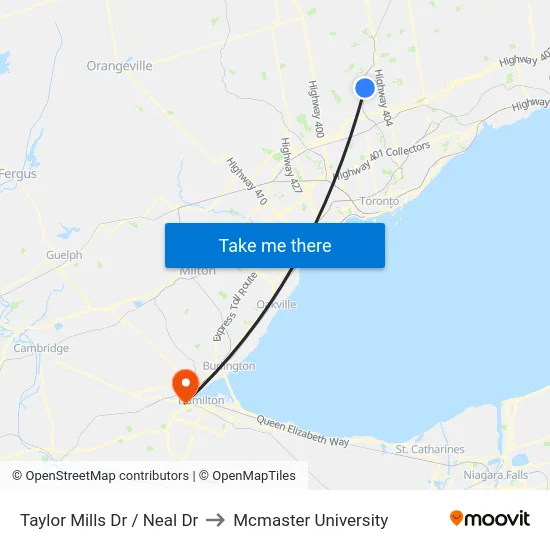 Taylor Mills Dr / Neal Dr to Mcmaster University map