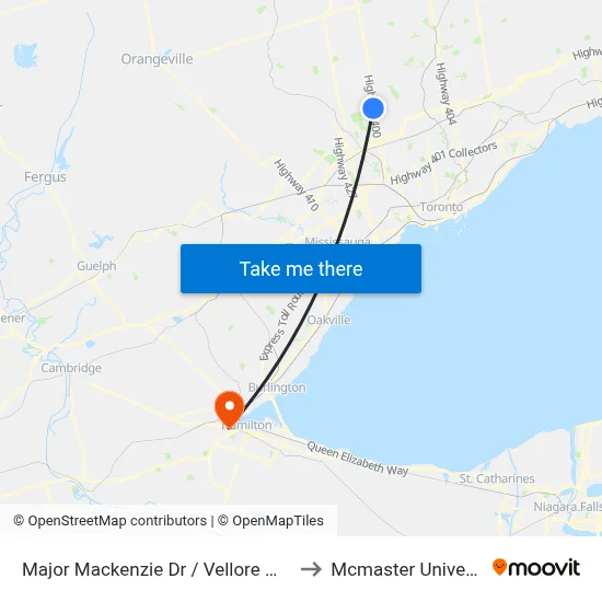 Major Mackenzie Dr / Vellore Woods to Mcmaster University map