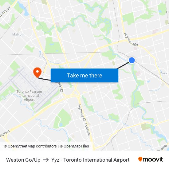 Weston Go/Up to Yyz - Toronto International Airport map
