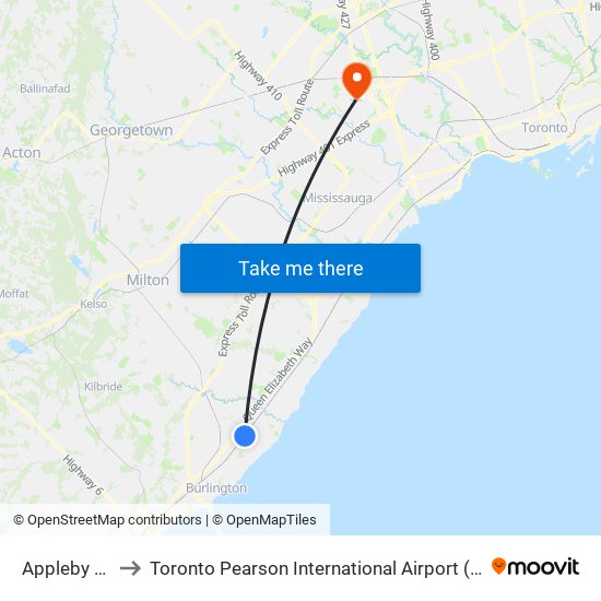 Appleby Go to Toronto Pearson International Airport (Yyz) map