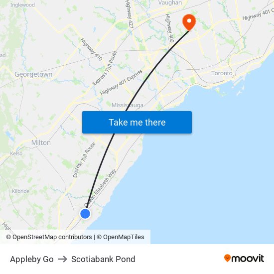 Appleby Go to Scotiabank Pond map