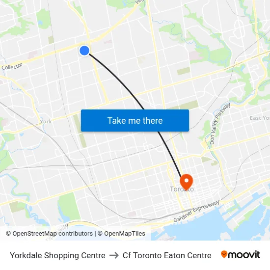 Yorkdale Shopping Centre to Cf Toronto Eaton Centre map