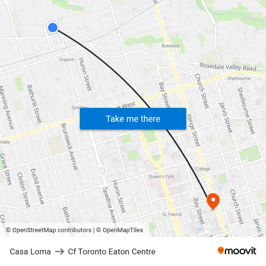 Casa Loma to Cf Toronto Eaton Centre map