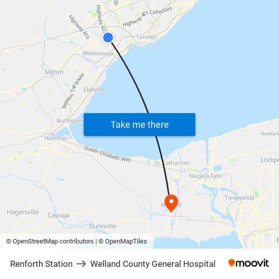 Renforth Station to Welland County General Hospital map