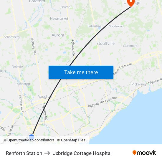 Renforth Station to Uxbridge Cottage Hospital map