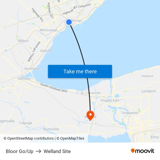 Bloor Go/Up to Welland Site map