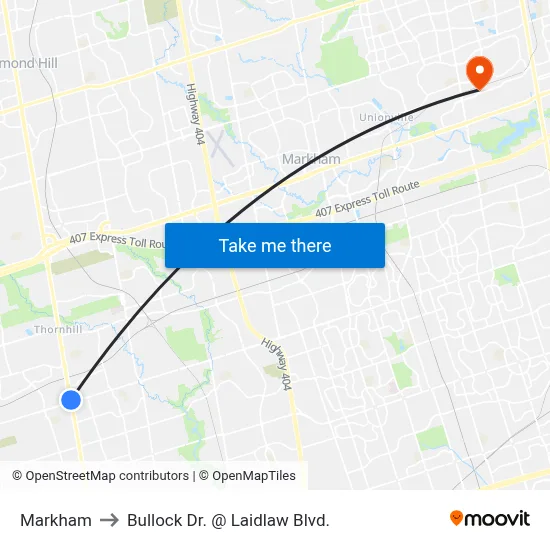 Markham to Bullock Dr. @ Laidlaw Blvd. map
