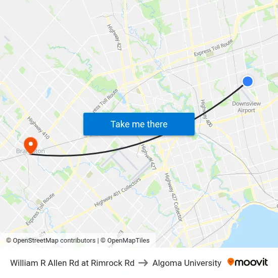 William R Allen Rd at Rimrock Rd to Algoma University map